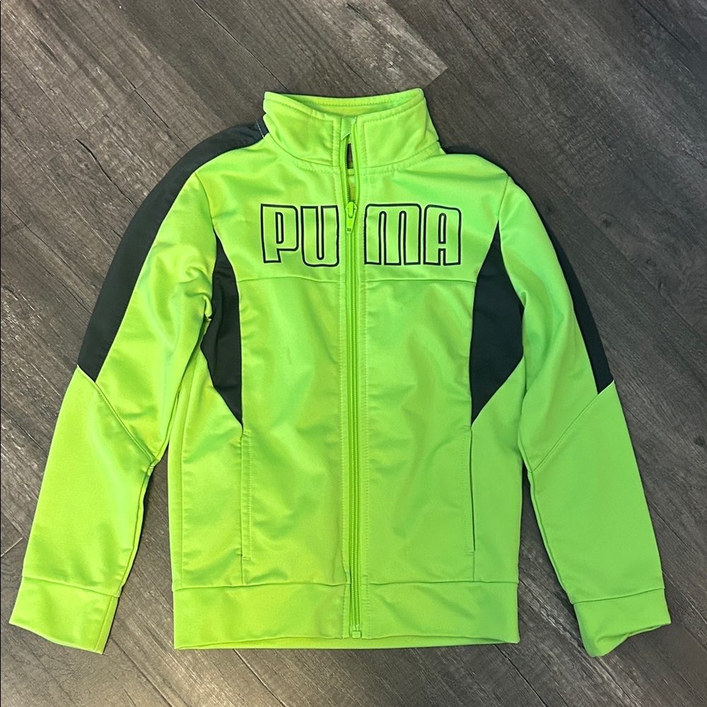 PUMA Kids Neon Green and Black Jacket